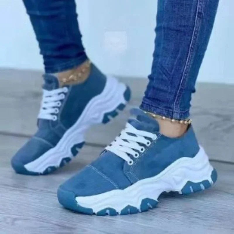 Women Vulcanized Shoes Platform Shoes for Women 2024 Solid Color Suede Womens Sneakers Comfortable Casual Zapatillas Footwear