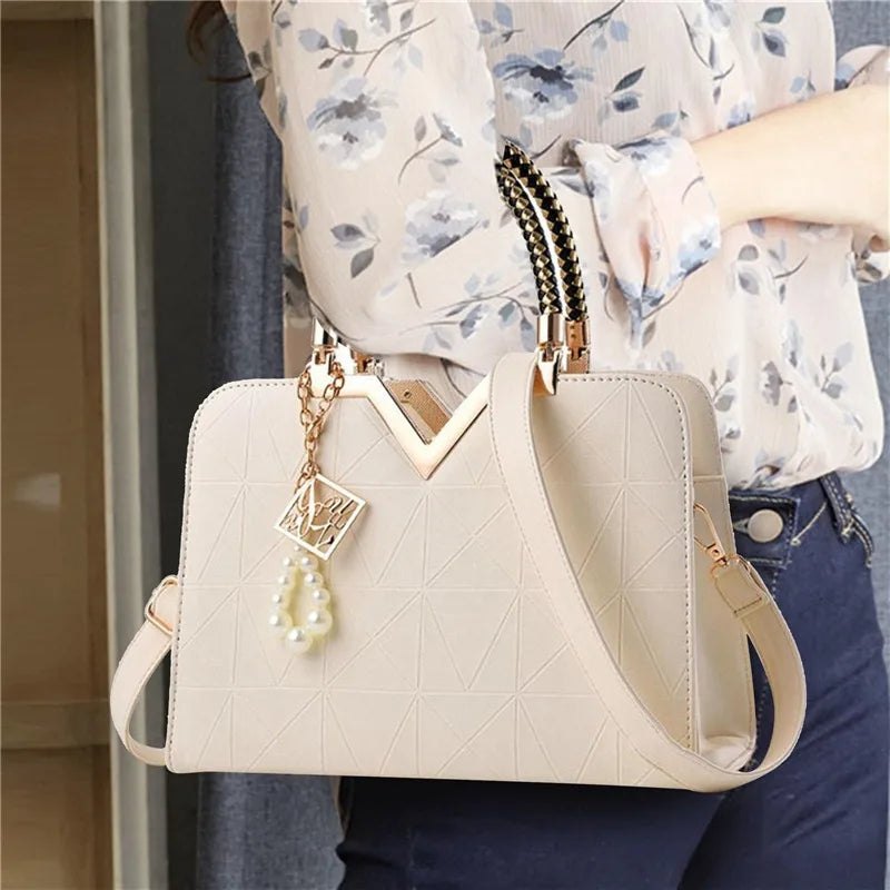 Women Handbag Patchwork Shoulder Messenger Office Work PU Leather Female Bag Ladies Luxury Handbag Fashion Elegant Shoulder Bag