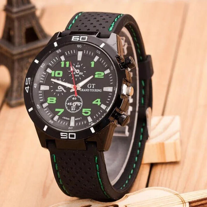 Kegllect Men Quartz Watch Silicone Strap Business Fashion Watches
