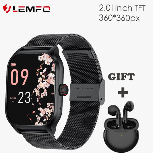 LEMFO LT10 Smart Watch 2024 2.01'' Screen Mens Watch Dial Bluetooth Call Choice Sport  Fitness Tracker Bracelet Smartwatch Women