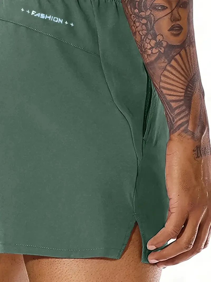 Men 2025 New Summer Beach New Models Solid Color Fashion Leisure Comfortable Elastic Waist Double Pockets Cool Sports Shorts - Image 6