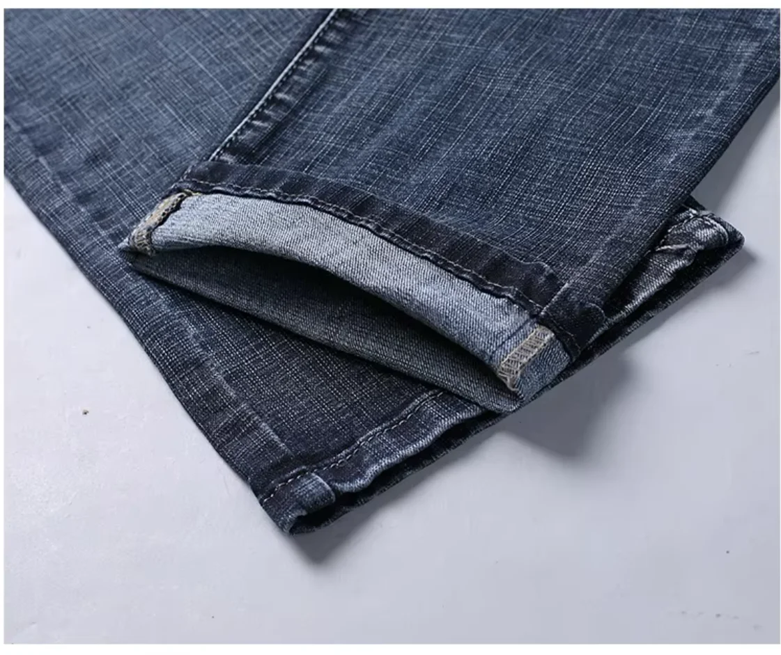 2026 New Business Men's Jeans Casual Straight Stretch Fashion Classic Blue Black Work Denim Pant Trousers Male Clothing - Image 5
