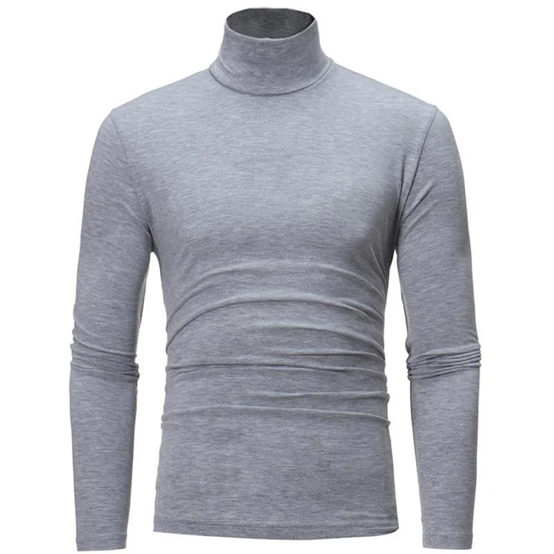 Thermal Underwear Tops Men Winter Clothes Thermal Shirt Autumn Men's Winter Tights High Neck Thin Slim Fit Long Sleeve T-shirt - Image 7