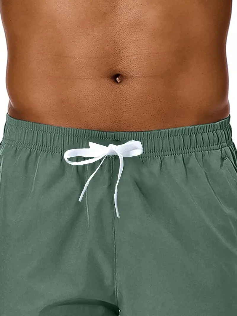 Men 2025 New Summer Beach New Models Solid Color Fashion Leisure Comfortable Elastic Waist Double Pockets Cool Sports Shorts - Image 5