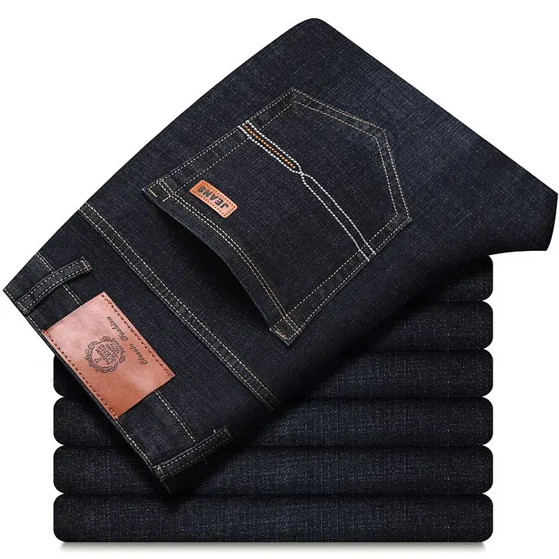 2026 New Business Men's Jeans Casual Straight Stretch Fashion Classic Blue Black Work Denim Pant Trousers Male Clothing - Image 14