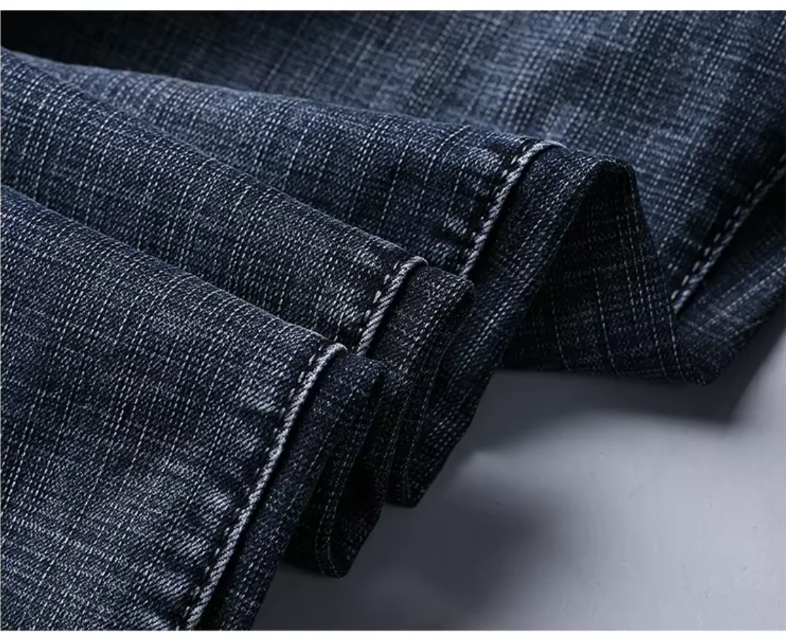 2026 New Business Men's Jeans Casual Straight Stretch Fashion Classic Blue Black Work Denim Pant Trousers Male Clothing - Image 6