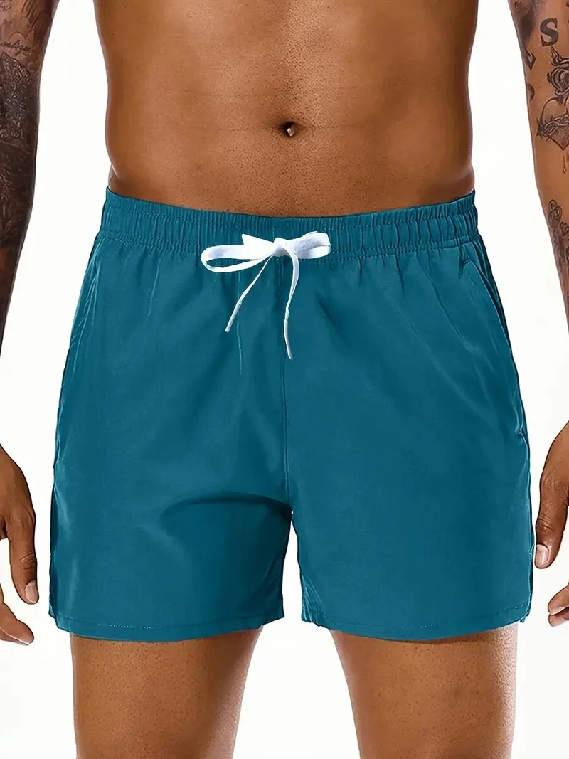 Men 2025 New Summer Beach New Models Solid Color Fashion Leisure Comfortable Elastic Waist Double Pockets Cool Sports Shorts - Image 7