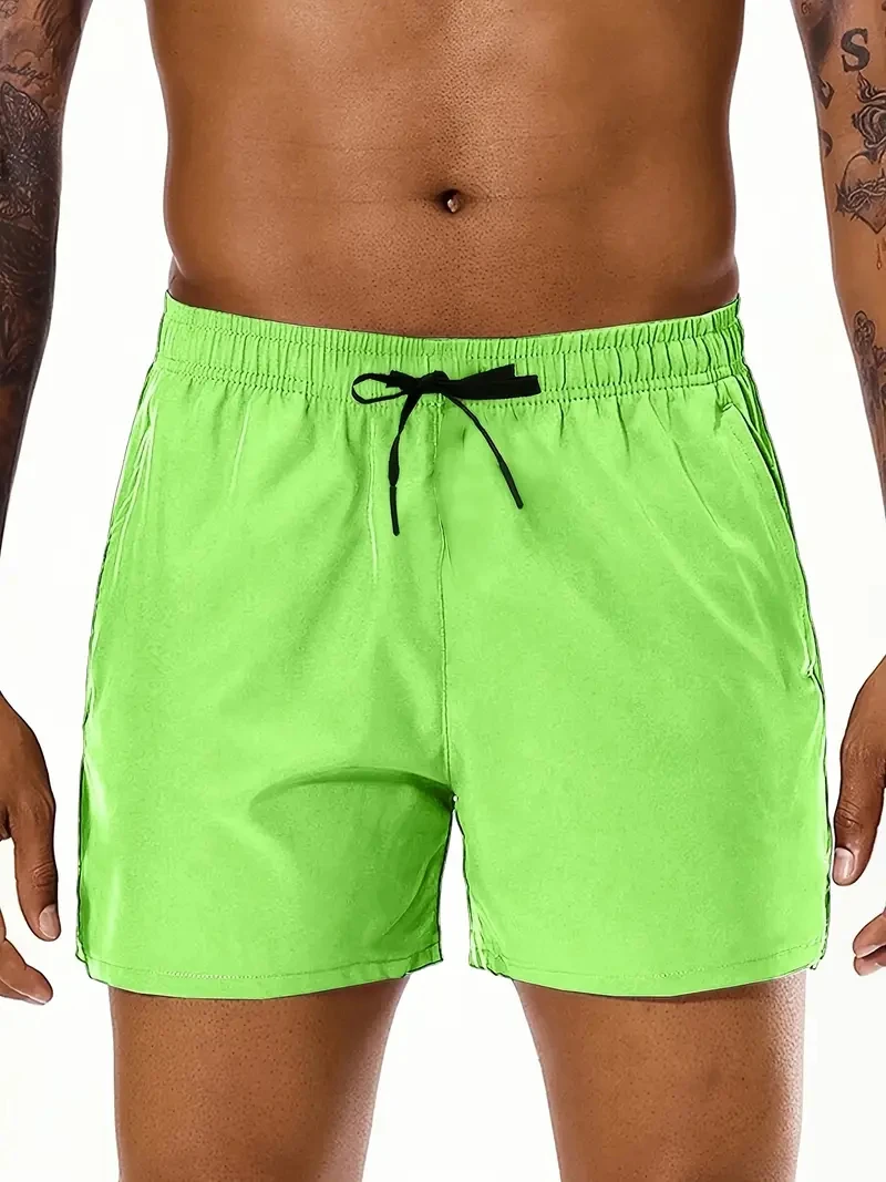Men 2025 New Summer Beach New Models Solid Color Fashion Leisure Comfortable Elastic Waist Double Pockets Cool Sports Shorts - Image 10