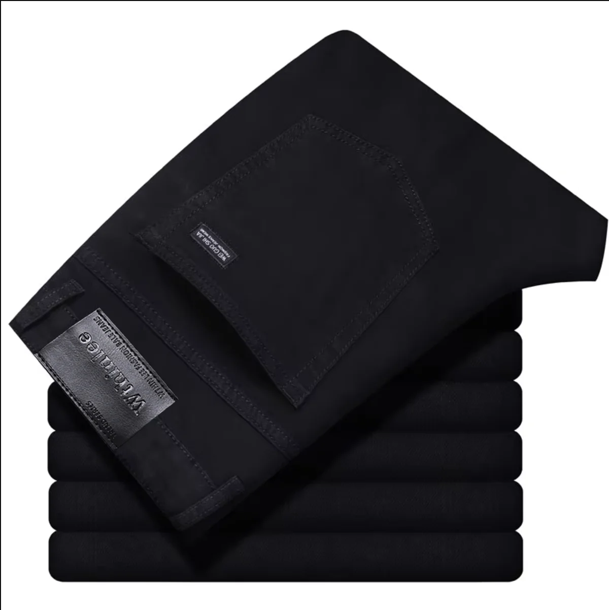 2026 New Business Men's Jeans Casual Straight Stretch Fashion Classic Blue Black Work Denim Pant Trousers Male Clothing - Image 3