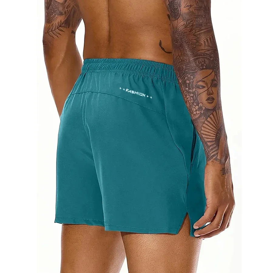 Men 2025 New Summer Beach New Models Solid Color Fashion Leisure Comfortable Elastic Waist Double Pockets Cool Sports Shorts - Image 2